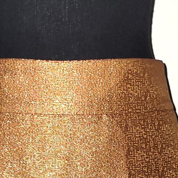 JCrew Orange/Gold Metallic Pencil Skirt - 2 - Picture 2 of 3